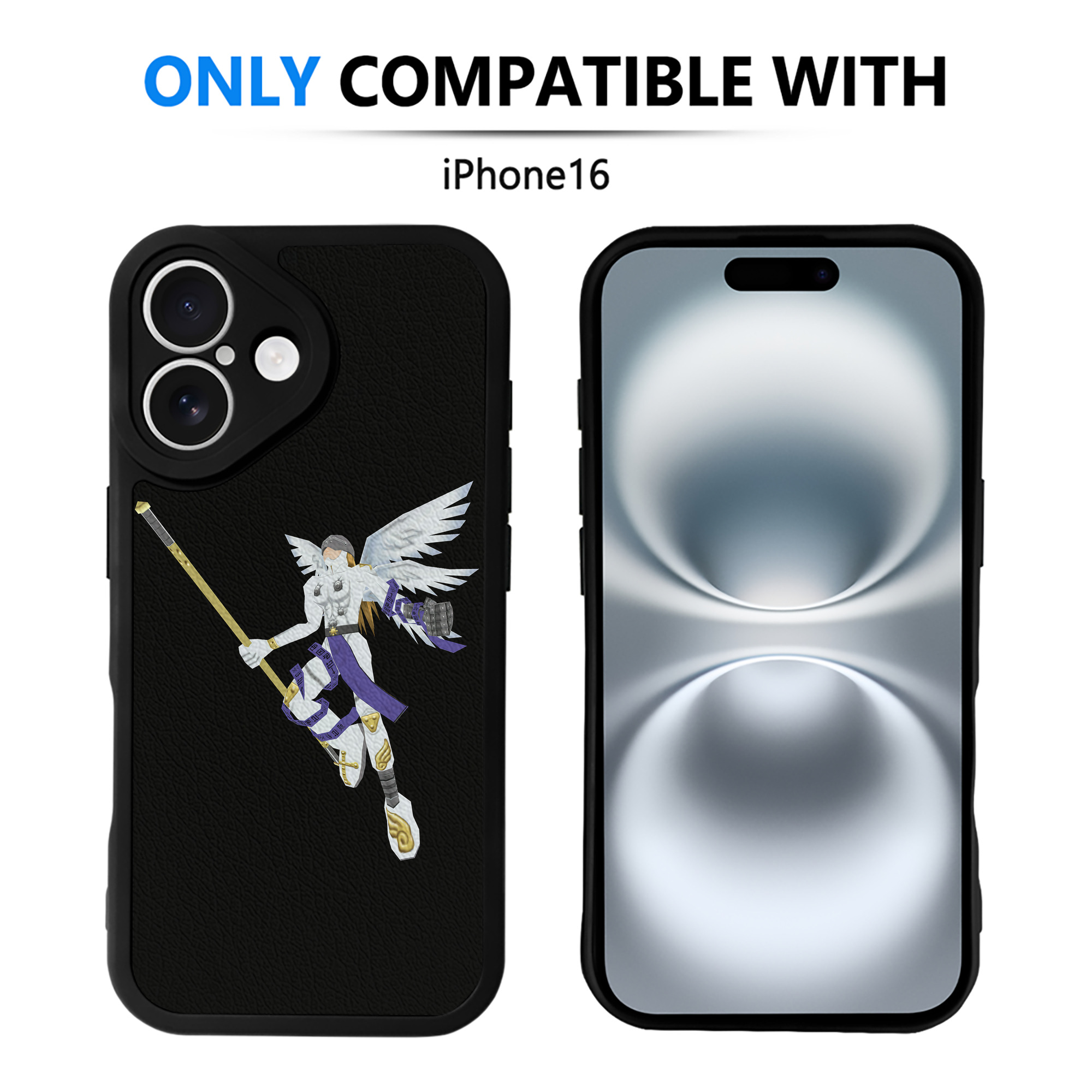 （画像用） Digimon デジタルモンスター/デジモン 【iPhone 16シリーズ対応】シリコンスマホケース（レザー調） 材質：シリコン